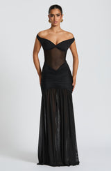 ALAIA MAXI DRESS - BLACK
