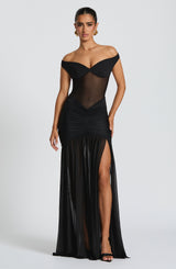 ALAIA MAXI DRESS - BLACK