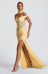 ALAIA MAXI DRESS - LEMON