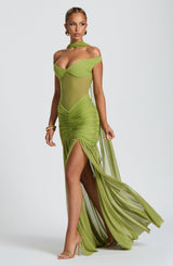 ALAIA MAXI DRESS - OLIVE