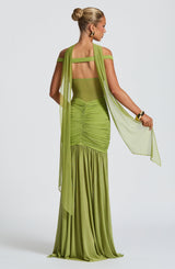 ALAIA MAXI DRESS - OLIVE