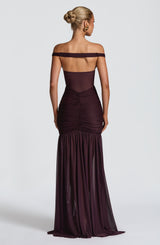 ALAIA MAXI DRESS - PLUM
