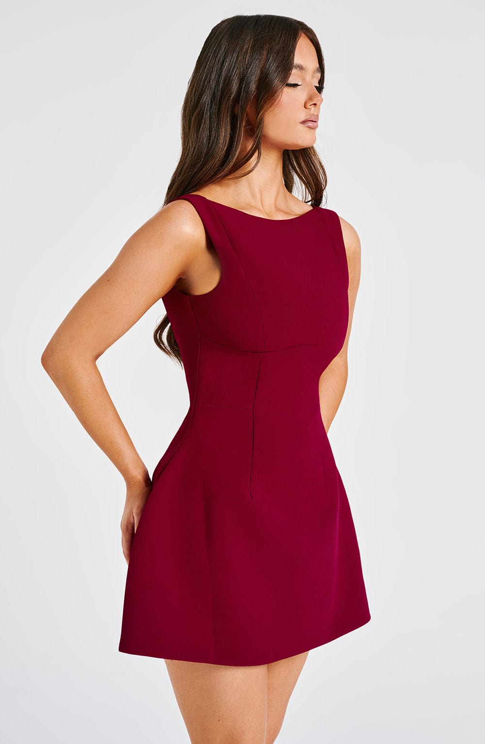 ALANA MINI DRESS - WINE
