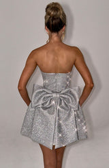 ALICE MINI DRESS - SILVER SPARKLE