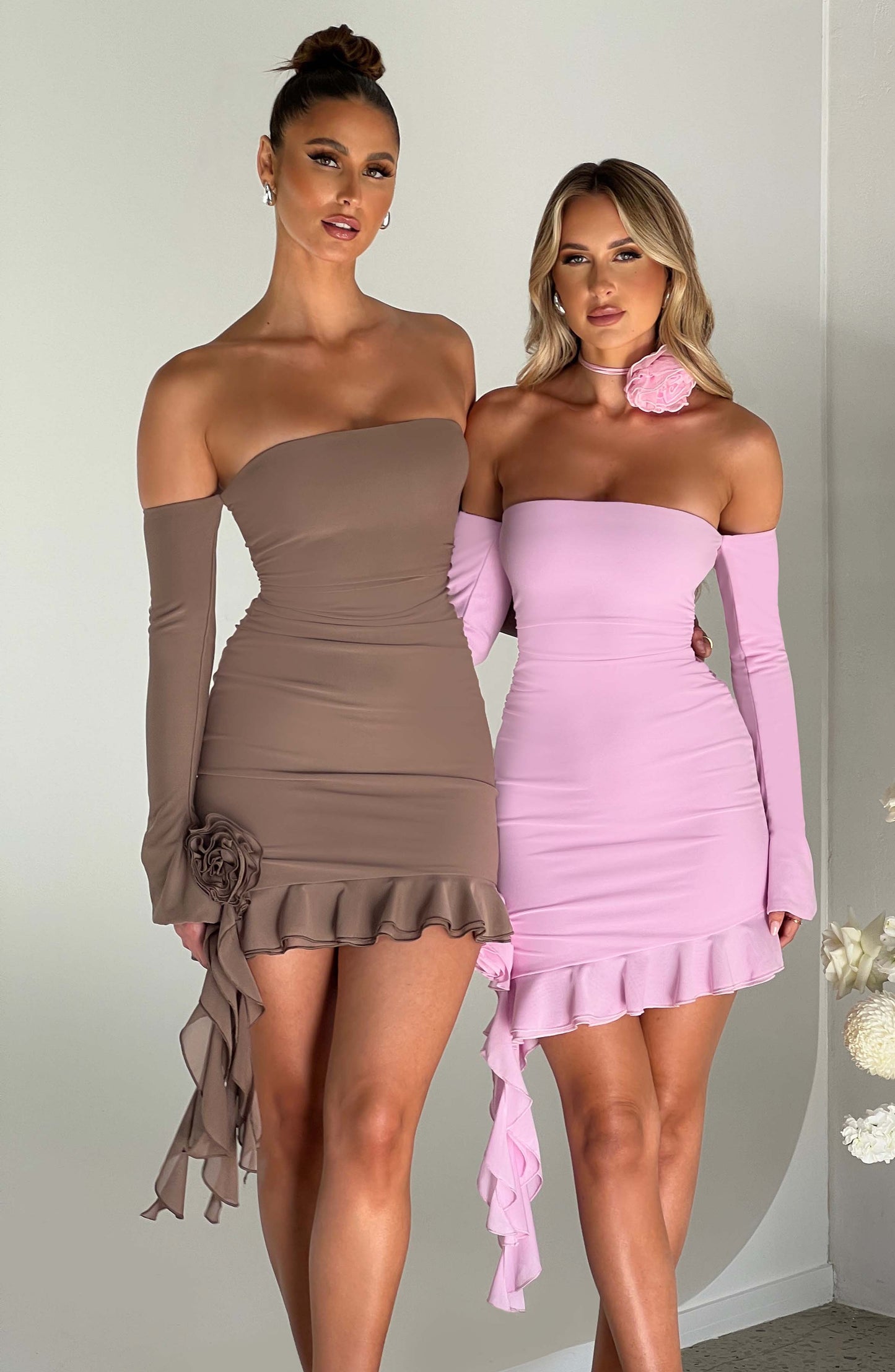 ALIX MINI DRESS - CHOCOLATE