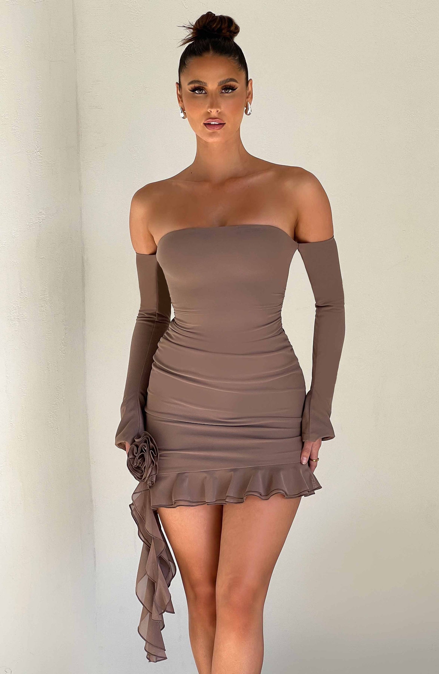ALIX MINI DRESS - CHOCOLATE