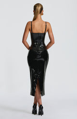 AMALA MIDI DRESS - BLACK