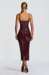 AMALA MIDI DRESS - CHERRY LACQUER