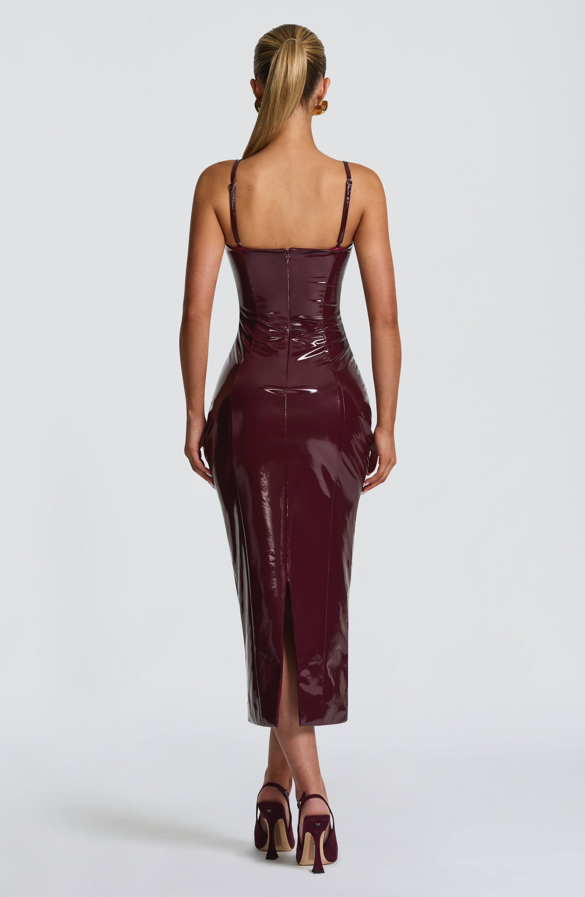 AMALA MIDI DRESS - CHERRY LACQUER