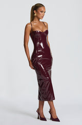 AMALA MIDI DRESS - CHERRY LACQUER