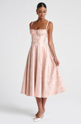 AMITY MIDI DRESS - SOFT PEACH