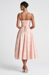 AMITY MIDI DRESS - SOFT PEACH
