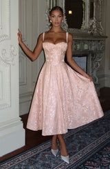 AMITY MIDI DRESS - SOFT PEACH