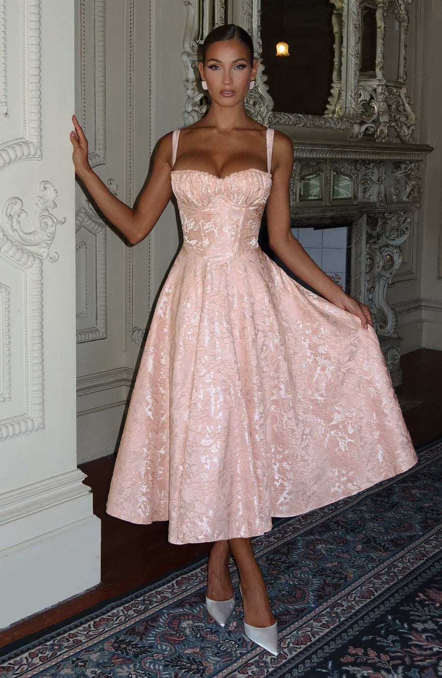 VESTIDO MIDI AMITY - MELOCOTÓN SUAVE