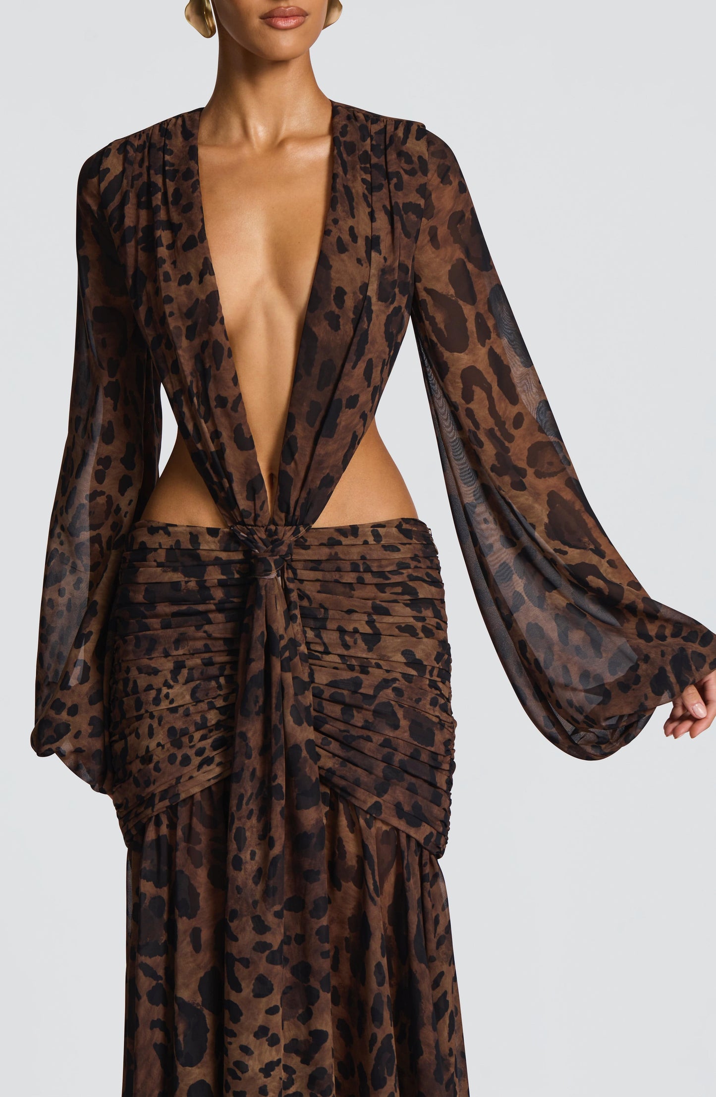 ANDRINA MAXI DRESS - LEOPARD PRINT