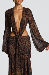 ANDRINA MAXI DRESS - LEOPARD PRINT