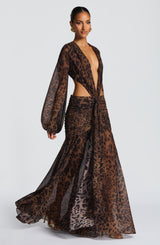 ANDRINA MAXI DRESS - LEOPARD PRINT