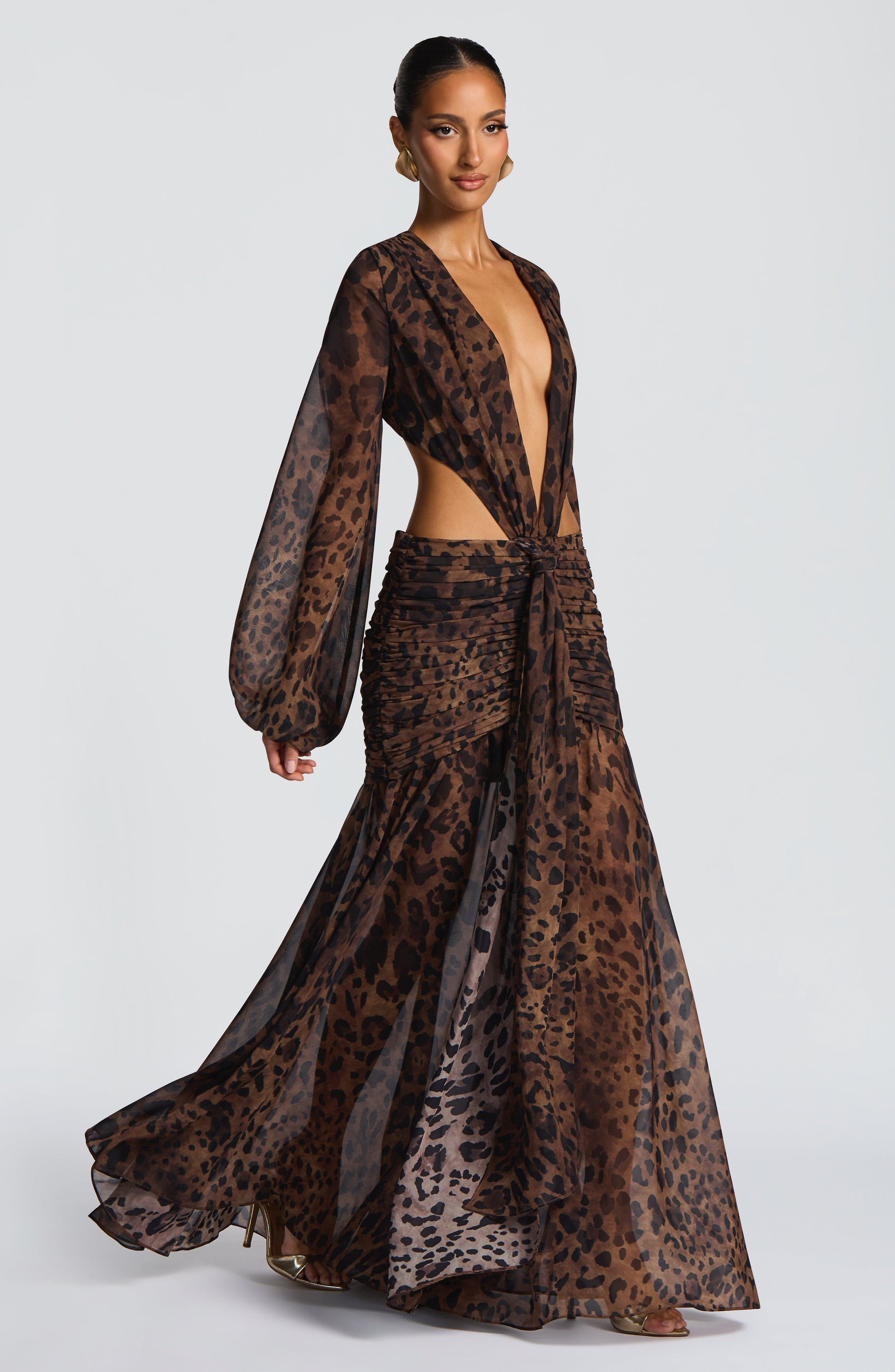 ANDRINA MAXI DRESS - LEOPARD PRINT