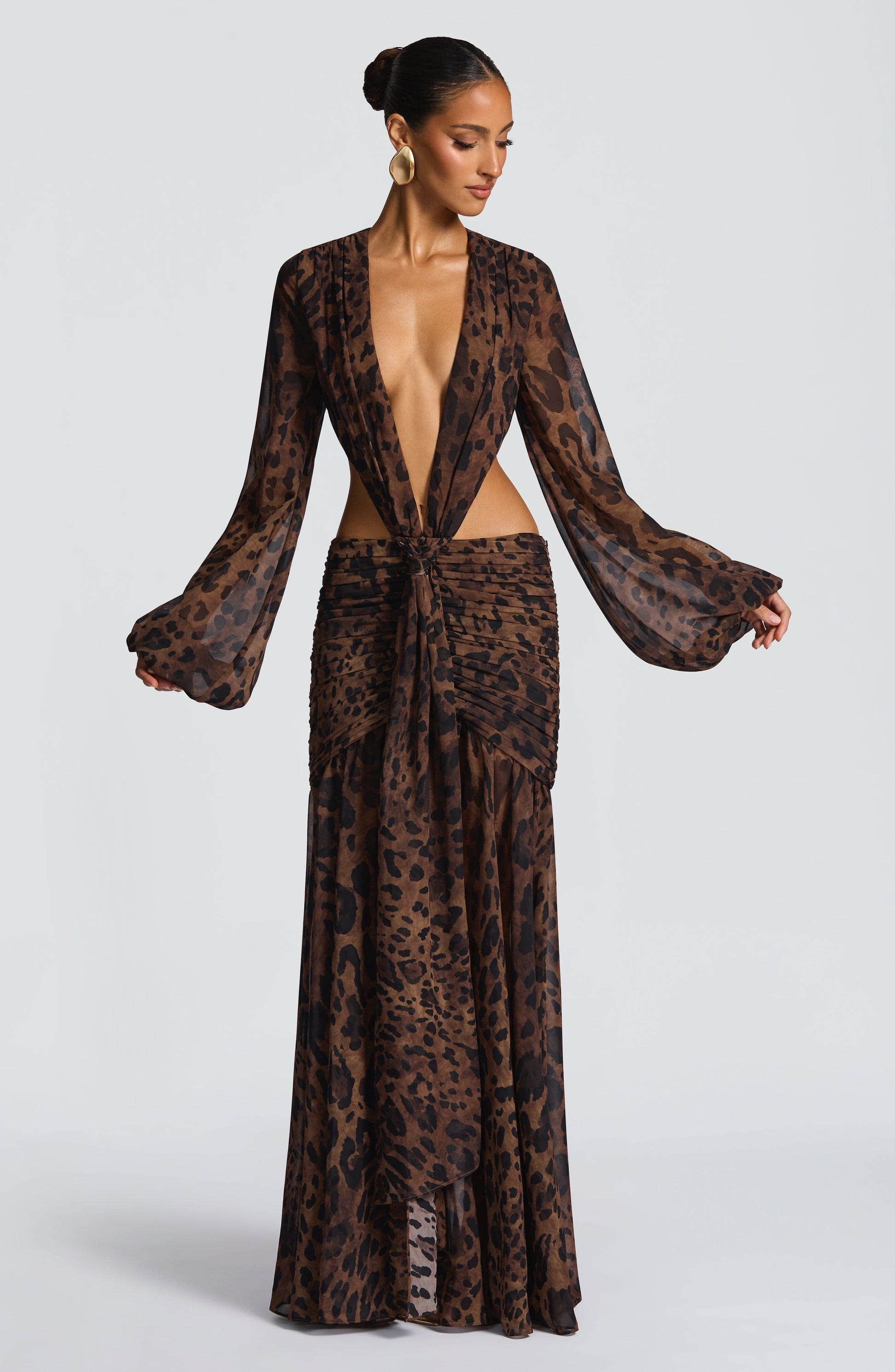 ANDRINA MAXI DRESS - LEOPARD PRINT