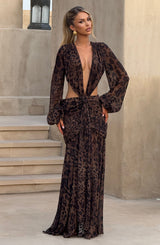 ANDRINA MAXI DRESS - LEOPARD PRINT