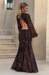 ANDRINA MAXI DRESS - LEOPARD PRINT