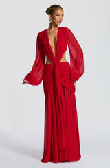 ANDRINA MAXI DRESS - RED