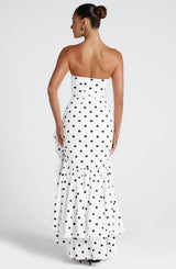 ANGELINA MAXI DRESS - BLACK POLKA DOT PRINT