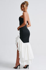 ANGELINA MAXI DRESS - BLACK/WHITE