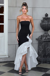 ANGELINA MAXI DRESS - BLACK/WHITE