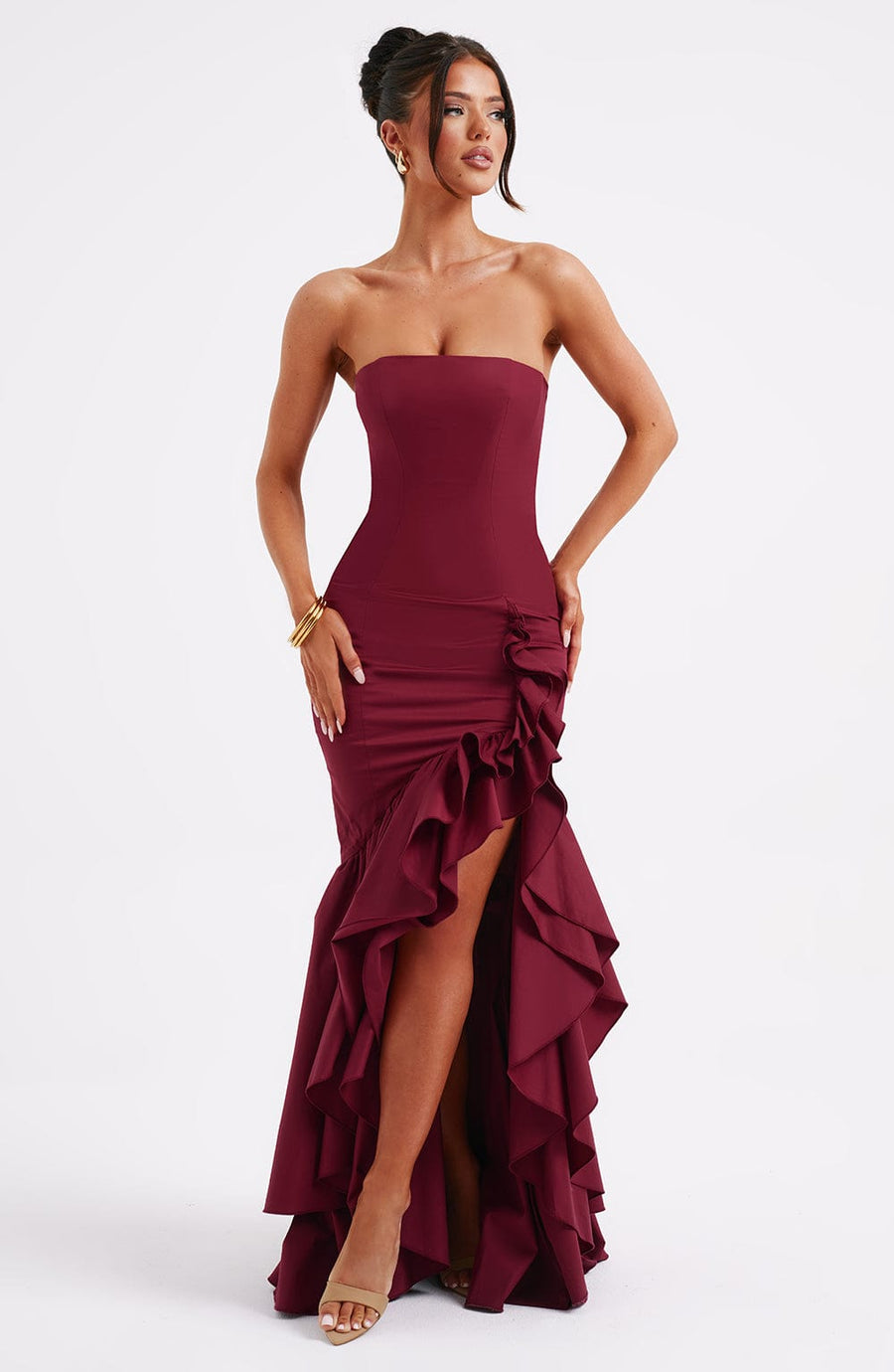 VESTIDO MAXI ANGELINA - BURDEOS