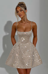 ANGELIQUE MINI DRESS - CHAMPAGNE