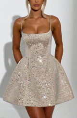 ANGELIQUE MINI DRESS - CHAMPAGNE