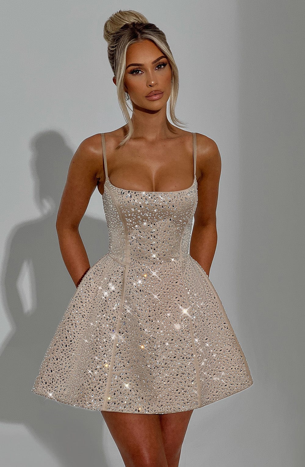 ANGELIQUE MINI DRESS - CHAMPAGNE