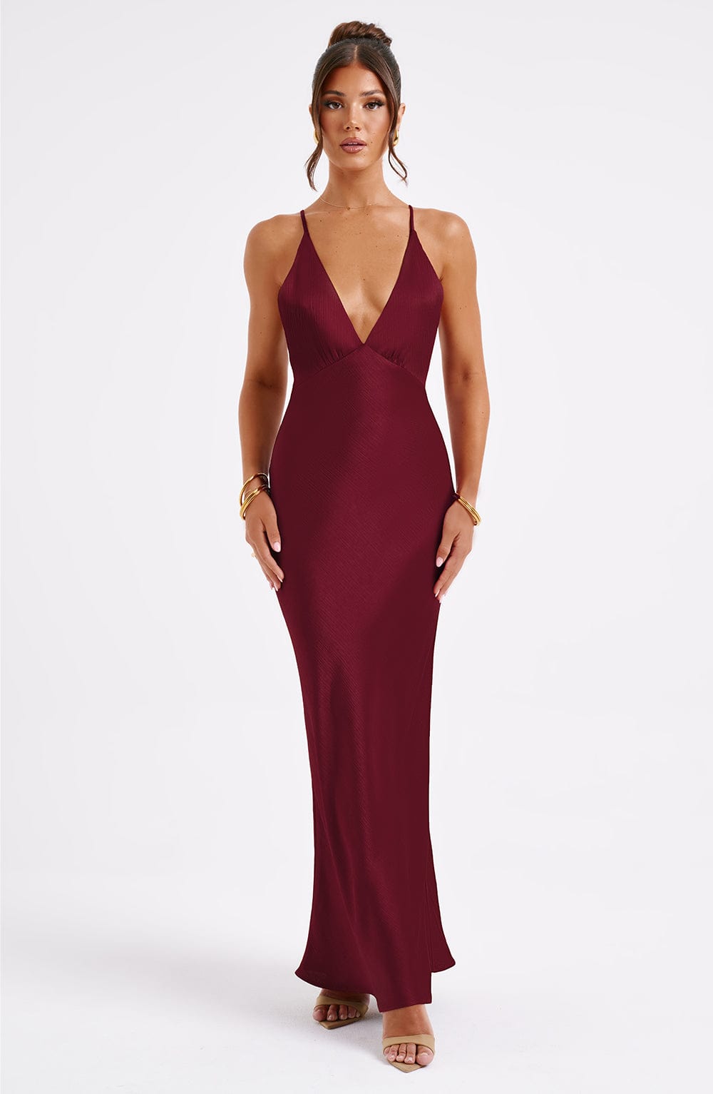 ANJA MAXI DRESS - BURGUNDY