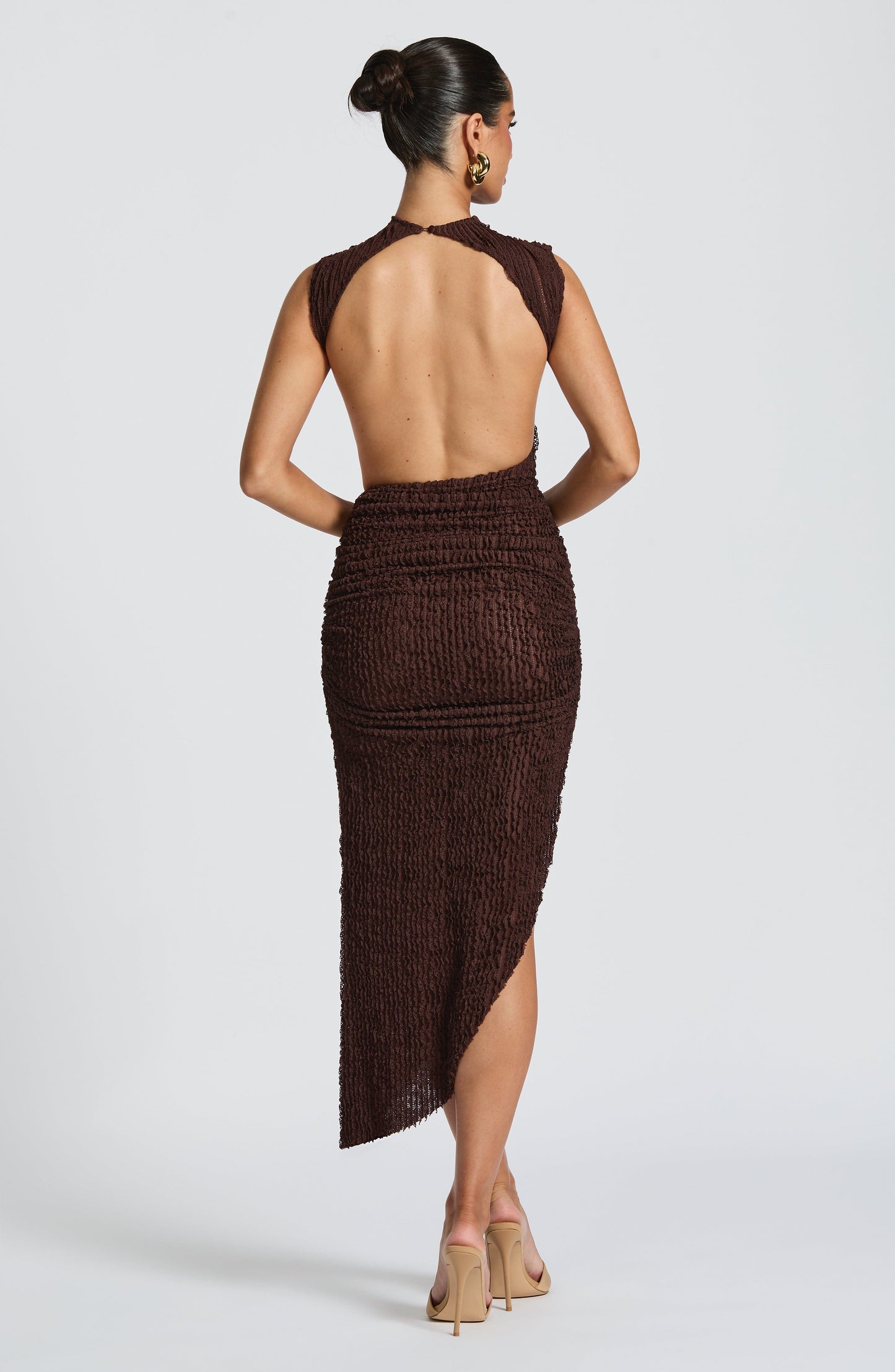 APHRODITE MIDI DRESS - PLUM BROWN