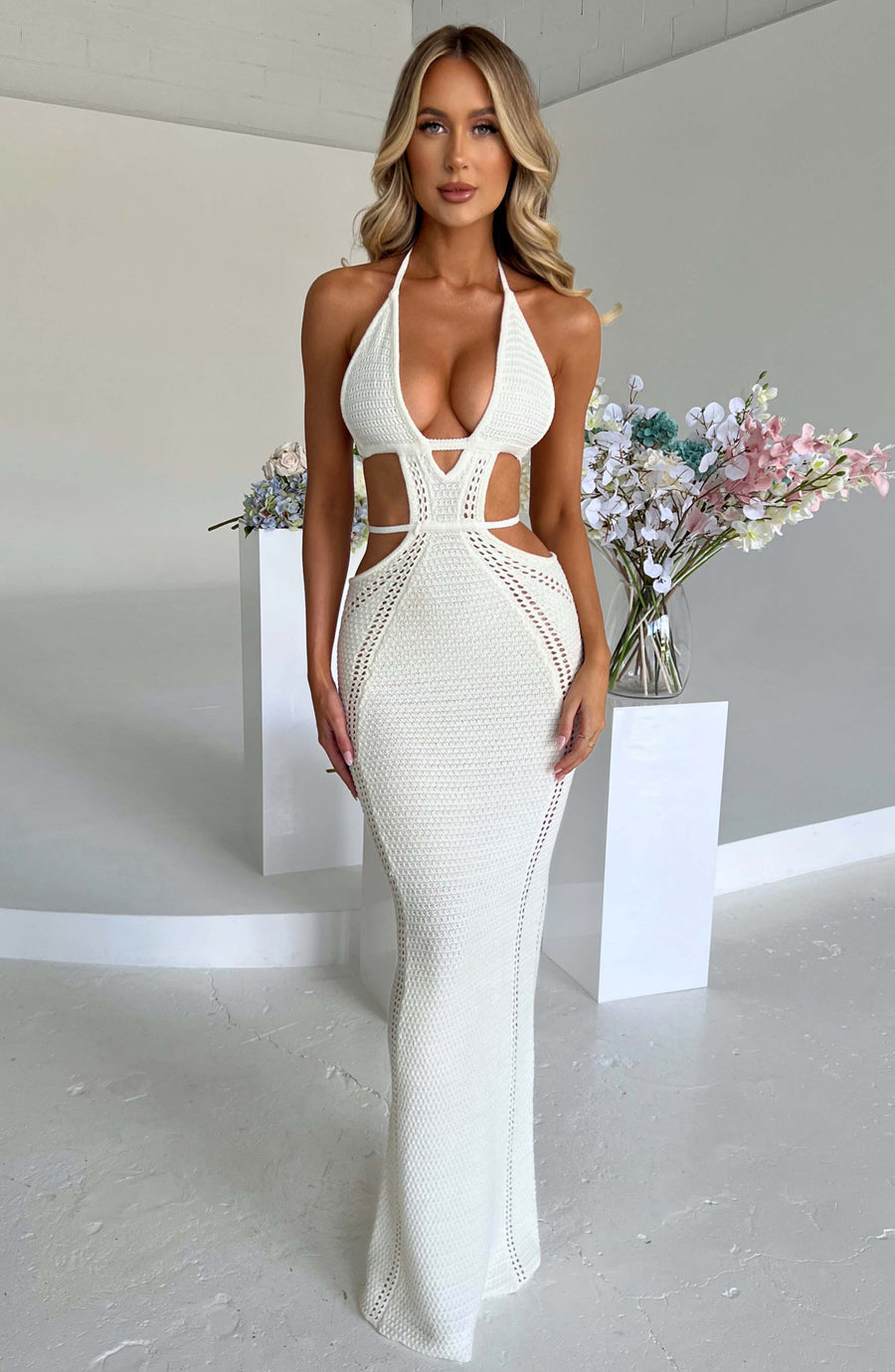 VESTIDO LARGO ARABELLA - BLANCO