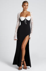 ARIA MAXI DRESS - BLACK/WHITE