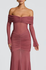 ARLENA MAXI DRESS - ROSE BROWN