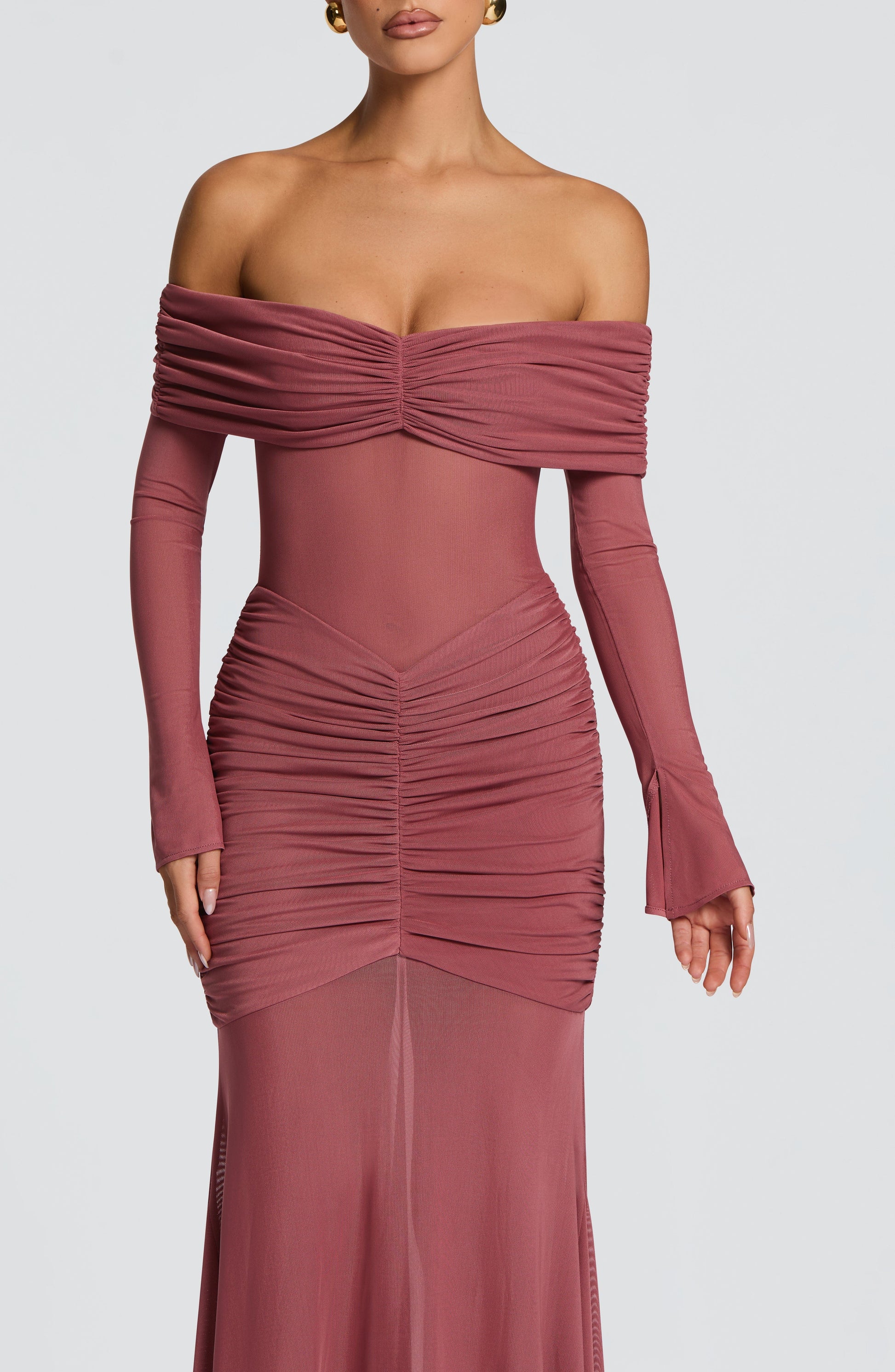 ARLENA MAXI DRESS - ROSE BROWN