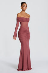 ARLENA MAXI DRESS - ROSE BROWN