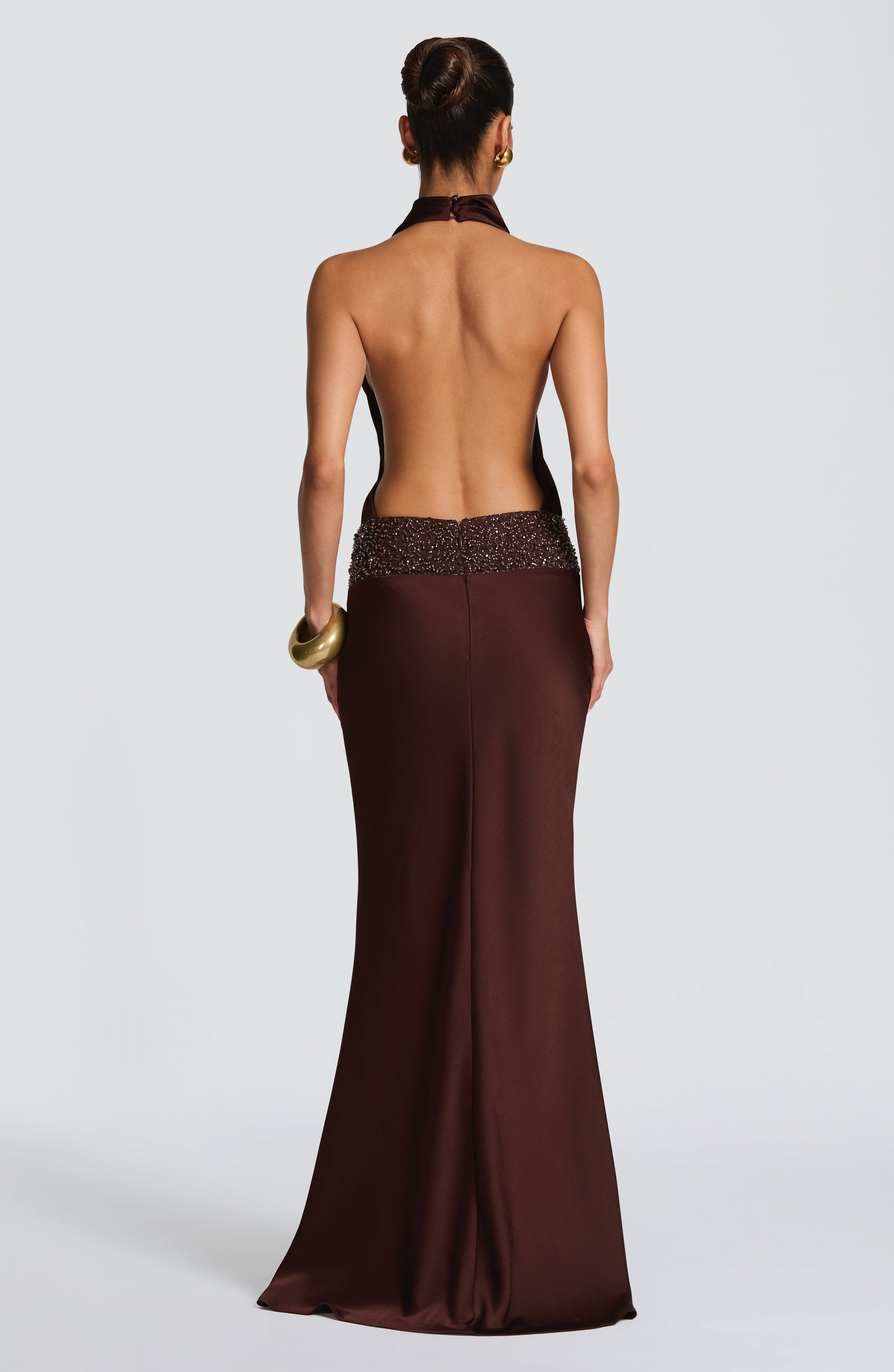 ARMELLE MAXI DRESS - PLUM BROWN