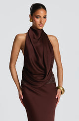 ARMELLE MAXI DRESS - PLUM BROWN