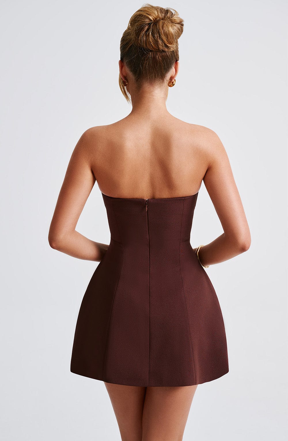 ASHA MINI DRESS - BROWN