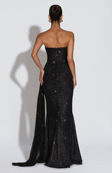 ASHIKA MAXI DRESS - BLACK SPARKLE