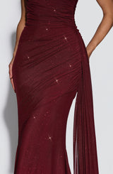 ASHIKA MAXI DRESS - WINE SPARKLE