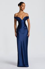 VESTIDO LARGO AURELIA - AZUL MARINO