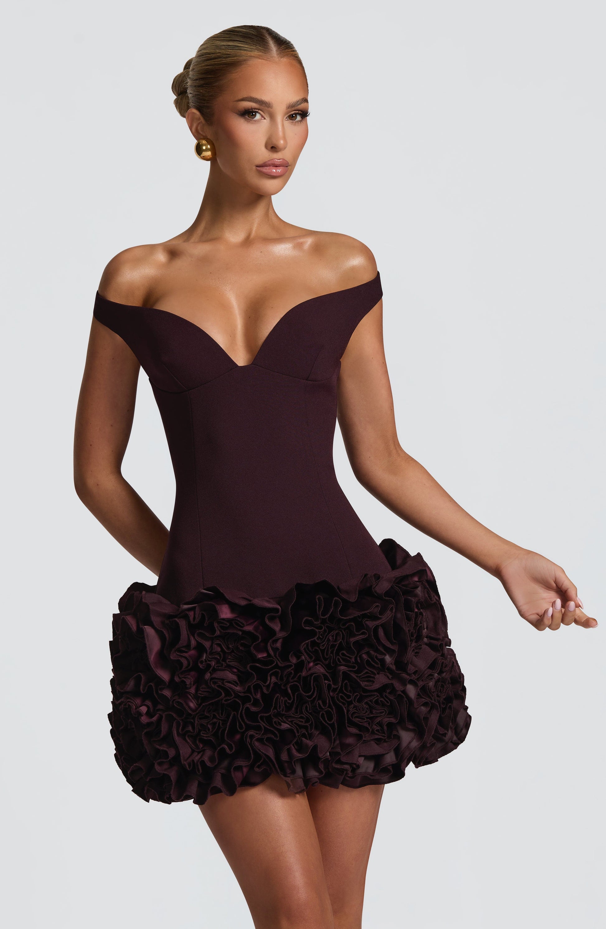 AVETA MINI DRESS - PLUM