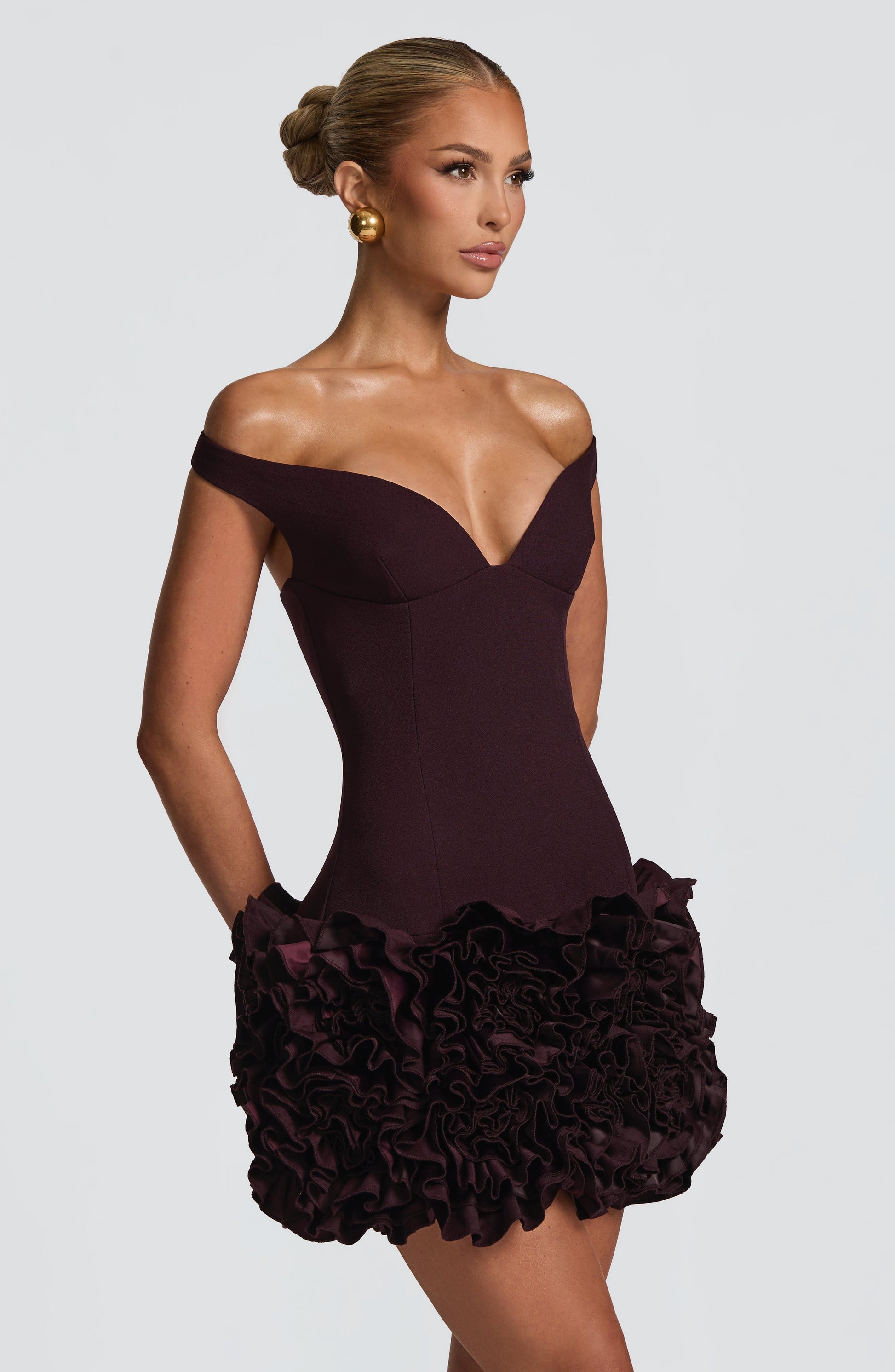AVETA MINI DRESS - PLUM