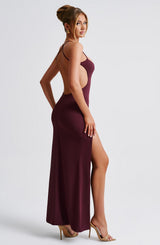 BEATRIX MAXI DRESS - CHERRY LACQUER