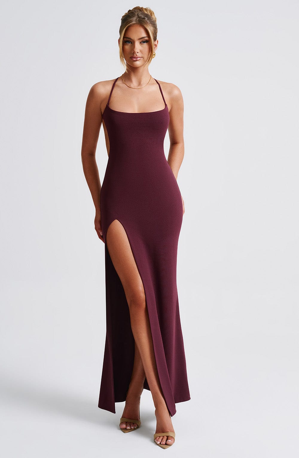 BEATRIX MAXI DRESS - CHERRY LACQUER